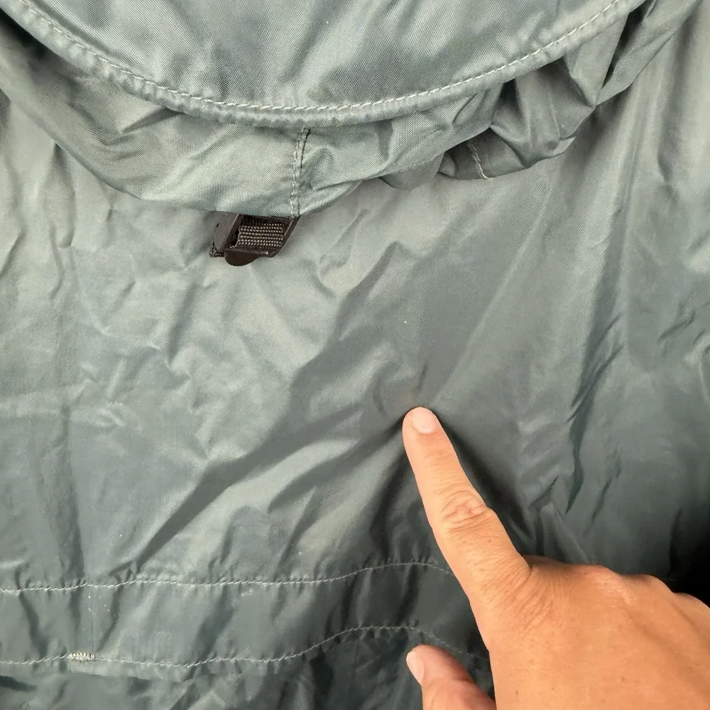 Mountain Hard Wear Rain Coat Mens L Green Hooded Waterproof Full Zip Snaps